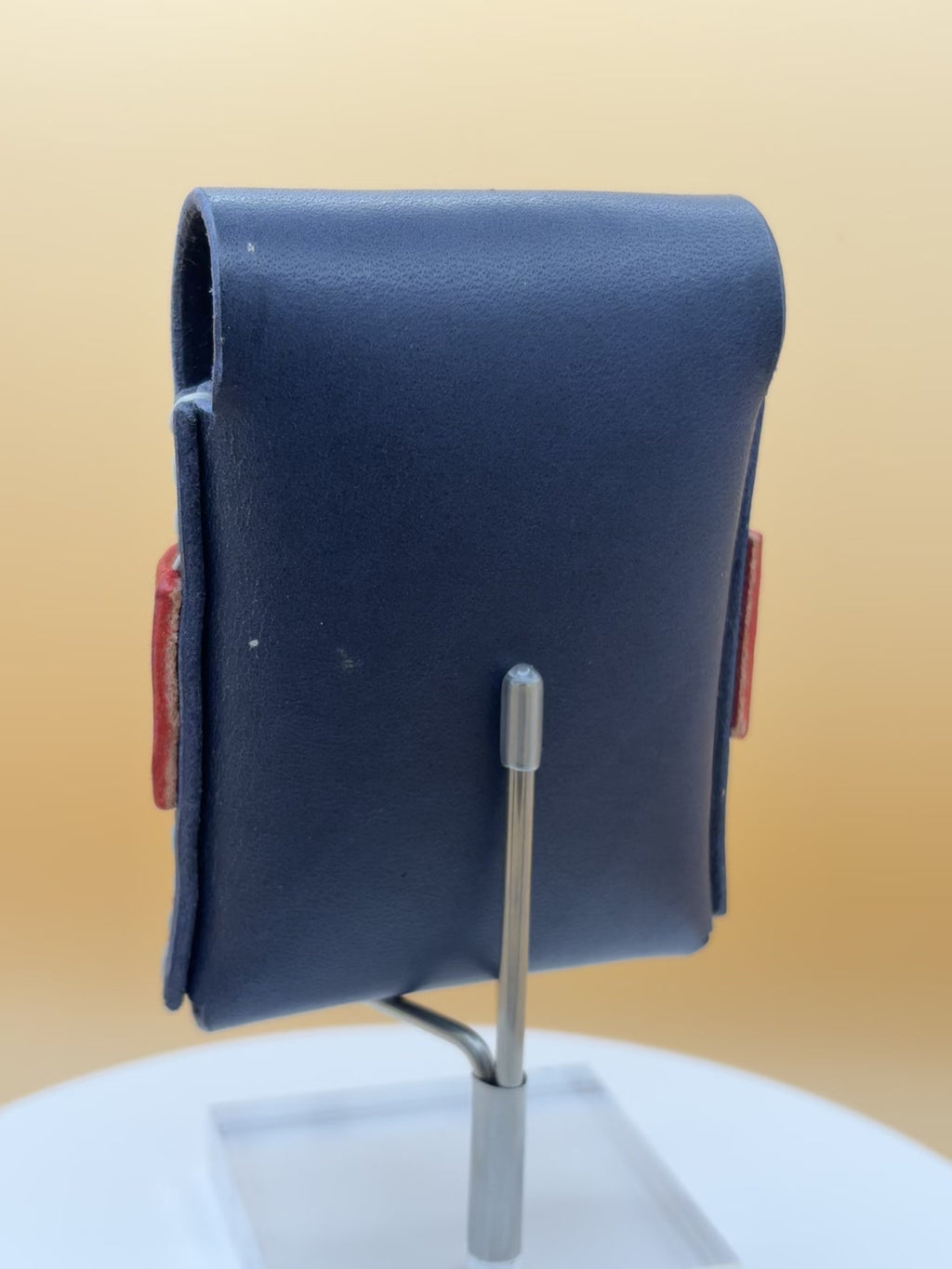 The Milwaukee – Flap Wallet | Navy Latigo & Red Enamel Bridle